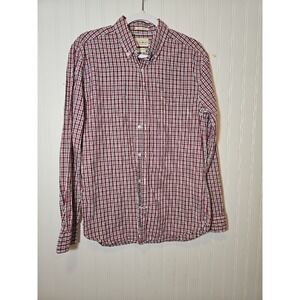 Lucky Brand Plaid Shirt Mens Medium Button Up Red/white/black B106